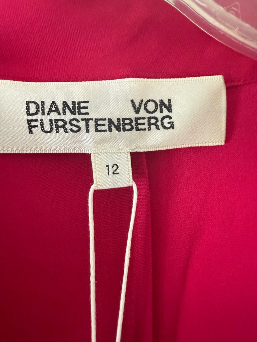 Diane Von Furstenberg Silk Jessica magenta dress NWT $368 Retail. Size 12 - Picture 7 of 10